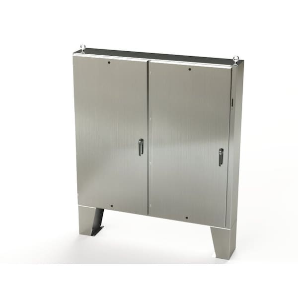 3 Point Latch with Coinproof/Padlock Handle Electrical Enclosures, 72 in H, 12 in D, 73 in W